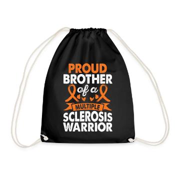 Brother of Multiple Sclerosis Warrior Awareness - Drawstring Bag - black - Front