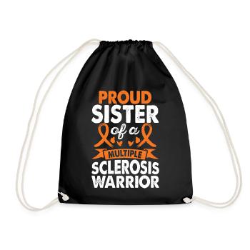 Sister of Multiple Sclerosis Warrior - Drawstring Bag - black - Front