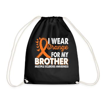 Apply Orange for Brother Month to the - Drawstring Bag - black - Front