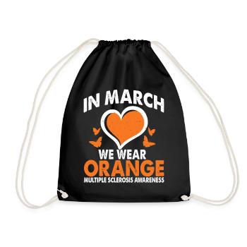 In March we wear the orange month of the - Drawstring Bag - black - Front