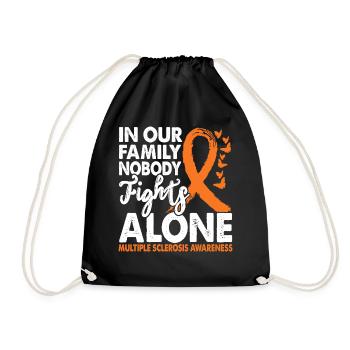 No one fights multiple sclerosis alone - Drawstring Bag - black - Front