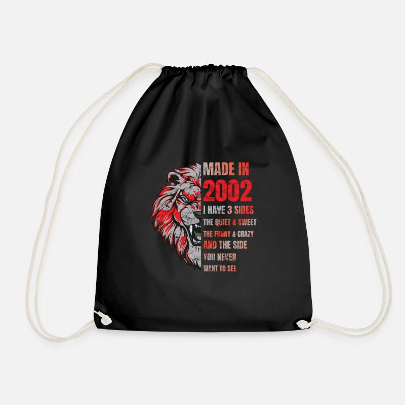 2002 Birthday Lion made in - Drawstring Bag - black
