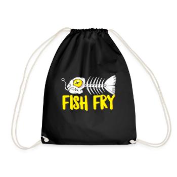 Fish Fry T-shirt Fridays Old Fashioneds Wisconsin - Drawstring Bag - black - Front