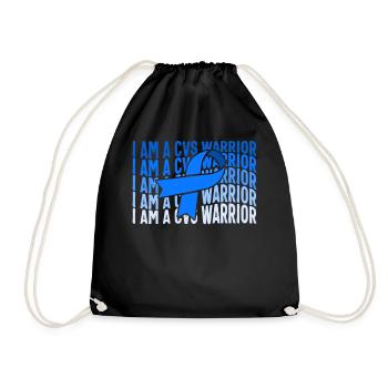 Cyclic Vomiting Syndrome Shirt, I'm A CVS Warrior - Drawstring Bag - black - Front