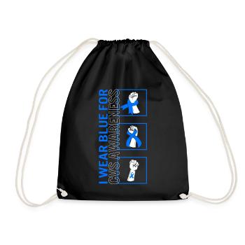 Cyclic Vomiting Syndrome Shirt, I Wear Blue For - Drawstring Bag - black - Front