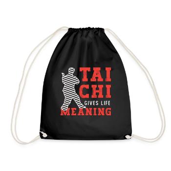 Tai Chi Gives Life Meaning Taijiquan Meditation - Drawstring Bag - black - Front