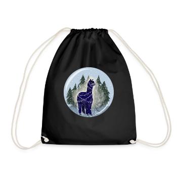 Lama Pako Huacaya Alpaca Breeder Alpaca - Drawstring Bag - black - Front