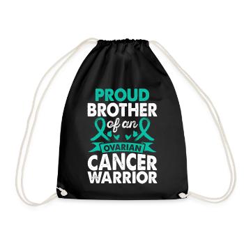 Brother Of Ovarian Cancer Warrior Awareness Month - Drawstring Bag - black - Front