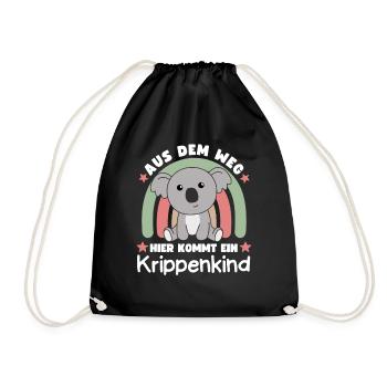 Aus Dem Weg Hier Kommt Ein Krippenkind Koala - Turnbeutel - Schwarz - Vorne