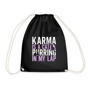 Karma Is A Cat Purring In My Lap - Turnbeutel - Schwarz - Vorne