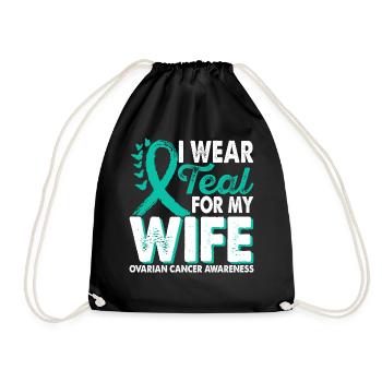 Wear teal for the support of the - Drawstring Bag - black - Front
