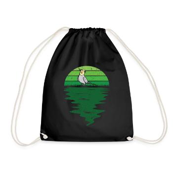 Cockatiel rétro - Cockatiel Bird Lover - Sac de sport léger - noir - Devant