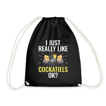 J’aime vraiment les cockatiels ok? -Calopsitte - Sac de sport léger - noir - Devant