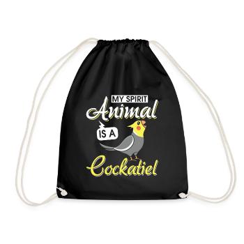 Mon animal spirituel est un cockatiel - Sac de sport léger - noir - Devant