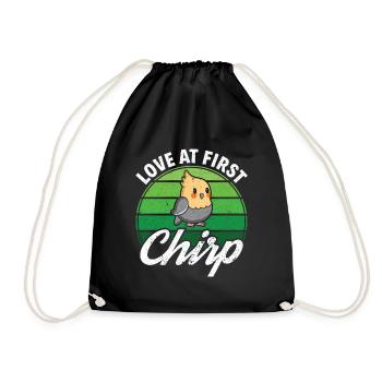 Love at first Chirp - Nymphensittich - Turnbeutel - Schwarz - Vorne