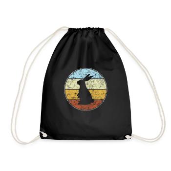 Lapin rétro - Sac de sport léger - noir - Devant