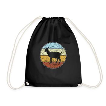 Goat Retro - Drawstring Bag - black - Front