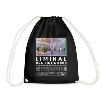 Liminal Spaces Retro 80s & 90s Backrooms Vaporwave - Drawstring Bag - black - Front