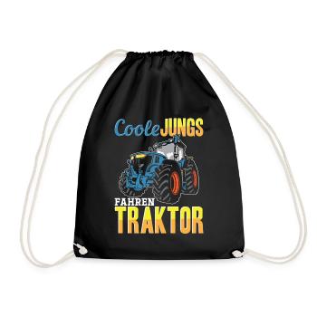 Coole Jungs fahren Traktor für jeden Traktorfan - Turnbeutel - Schwarz - Vorne