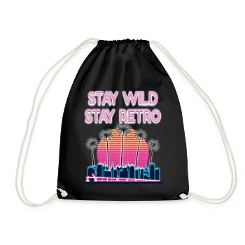 Retro 80s Vintage Vaporwave Streetwear - Sac de sport léger - noir - Devant