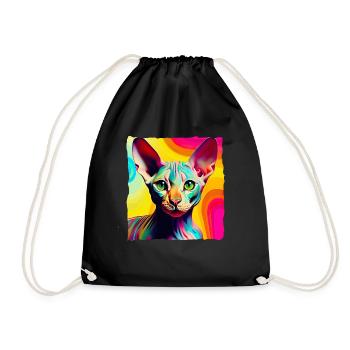 Coole Nacktkatze Pop Art - Turnbeutel - Schwarz - Vorne