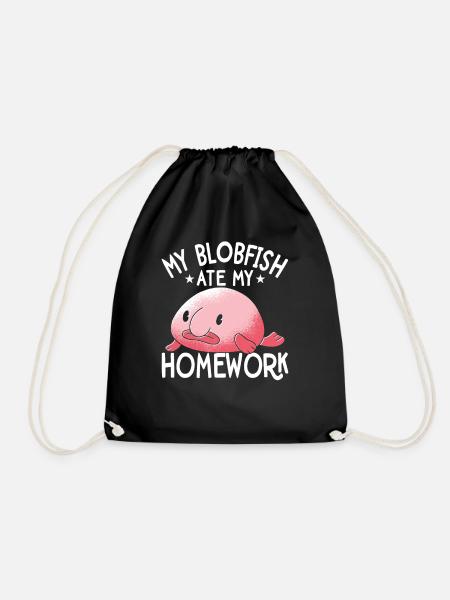 Blobfish Aß Meine Hausaufgaben Blobfishes Besitzer - Turnbeutel - Schwarz