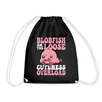 Blobfish Besitzer Niedlichkeit Überladung - Turnbeutel - Schwarz - Vorne