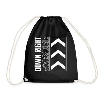 World Down Syndrome Day Shirt, Down Right Awesome - Drawstring Bag - black - Front