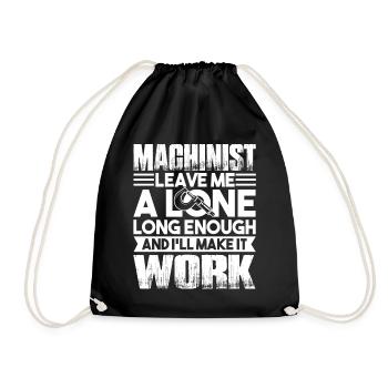 Machinist Machinist Leave Me Alone - Drawstring Bag - black - Front