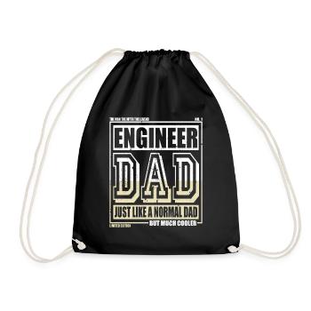 Ingenieur Papa Geschenk - Turnbeutel - Schwarz - Vorne