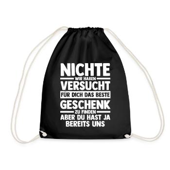 Nichte - Turnbeutel - Schwarz - Vorne