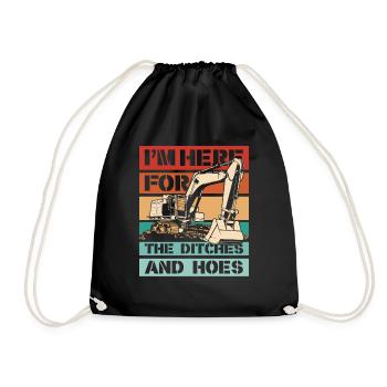 Je suis ici pour les fossés et les houes Cycle de service Grue sur chenilles - Sac de sport léger - noir - Devant