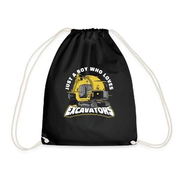 Juste un garçon qui aime les pelles Grue sur chenilles à cycle de service - Sac de sport léger - noir - Devant