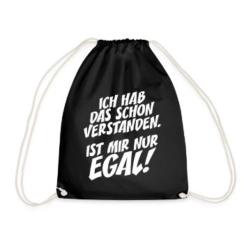 Hab Das Schon Verstanden Ist Mir Nur Egal Faultier - Turnbeutel - Schwarz - Vorne
