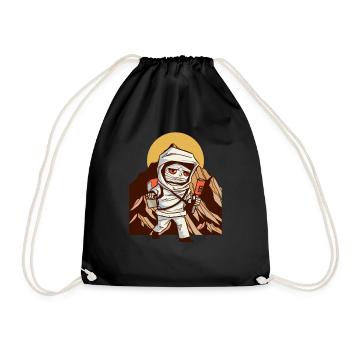 Mummy Geocaching - Geocaching Geocacher - Drawstring Bag - black - Front