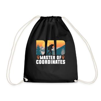 Papa - Maître des coordonnées - Géocaching - Sac de sport léger - noir - Devant