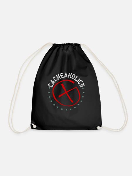 Cacheaholics - Geocaching Geocacher - Turnbeutel - Schwarz