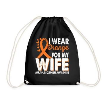 Wear orange for awareness of multiple - Drawstring Bag - black - Front