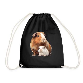 Niedliches Meerschweinchen Meerschweinchen Kind - Turnbeutel - Schwarz - Vorne