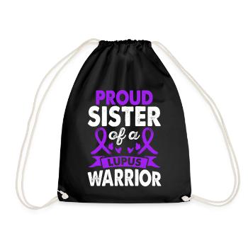 Sister Of Lupus Warrior Awareness Month Lila - Drawstring Bag - black - Front