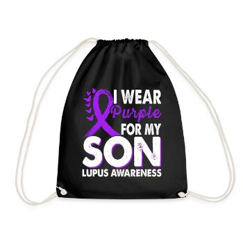 Wear purple to support the - Drawstring Bag - black - Front