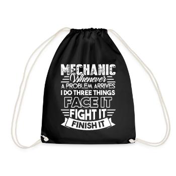 Mechanic Mechanic Solves Problem - Drawstring Bag - black - Front