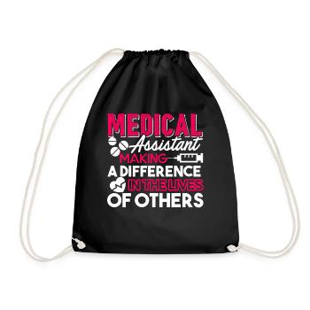 Medical Assistant Making A Difference In The Lives - Drawstring Bag - black - Front