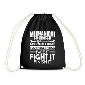 Mechanical Engineer Solves Problem - Drawstring Bag - black - Front