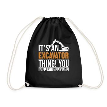It's a Excavator Thing Excavator Seilbagger - Turnbeutel - Schwarz - Vorne