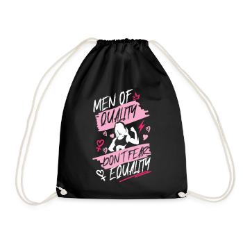 Feminist Men Of Quality Don't Fear - Drawstring Bag - black - Front