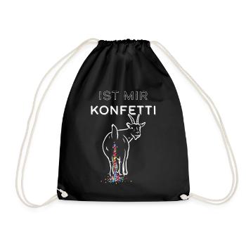 Konfetti Karneval Weiberfasnacht 5. Jahreszeit - Turnbeutel - Schwarz - Vorne