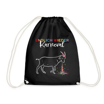 Konfetti Karneval Fasching Fastelovend Karnevalfan - Turnbeutel - Schwarz - Vorne