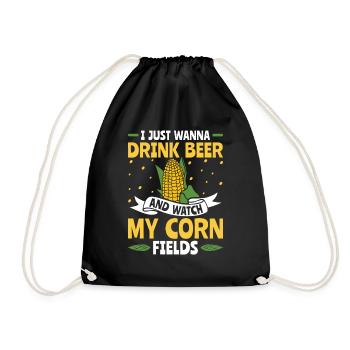Drink Beer & Watch Cornfields - Mais Bauer - Drawstring Bag - black - Front
