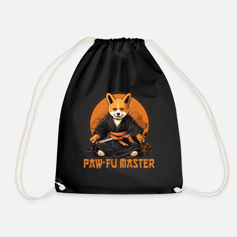 Ninja-Corgi Hund - Turnbeutel - Schwarz